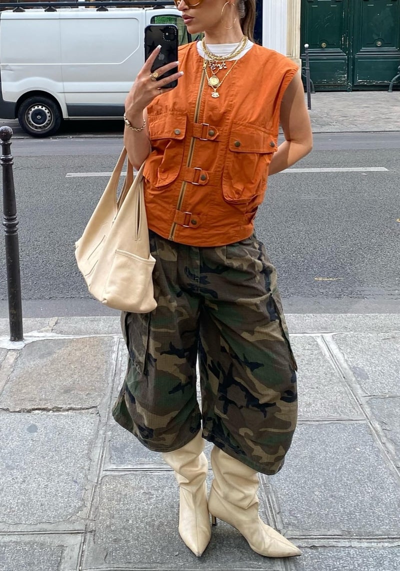 Unybwonn Womens Cargo Jeans Camo Baggy Barrel High Waisted Denim Pants Balloon Wide Leg Harem Plus Size Y2k Camo Cargo Trousers - Image 4