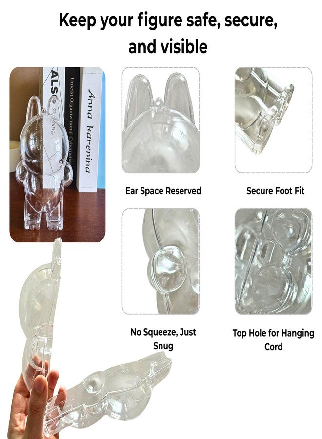 Nyoria Protective Case Compatible for LABUBU, The Monsters Macaron & Big into Energy Series Clear Acrylic Display Cover Box with Secure Wrap Ring & Anti-Theft Silicone Strap - Image 5
