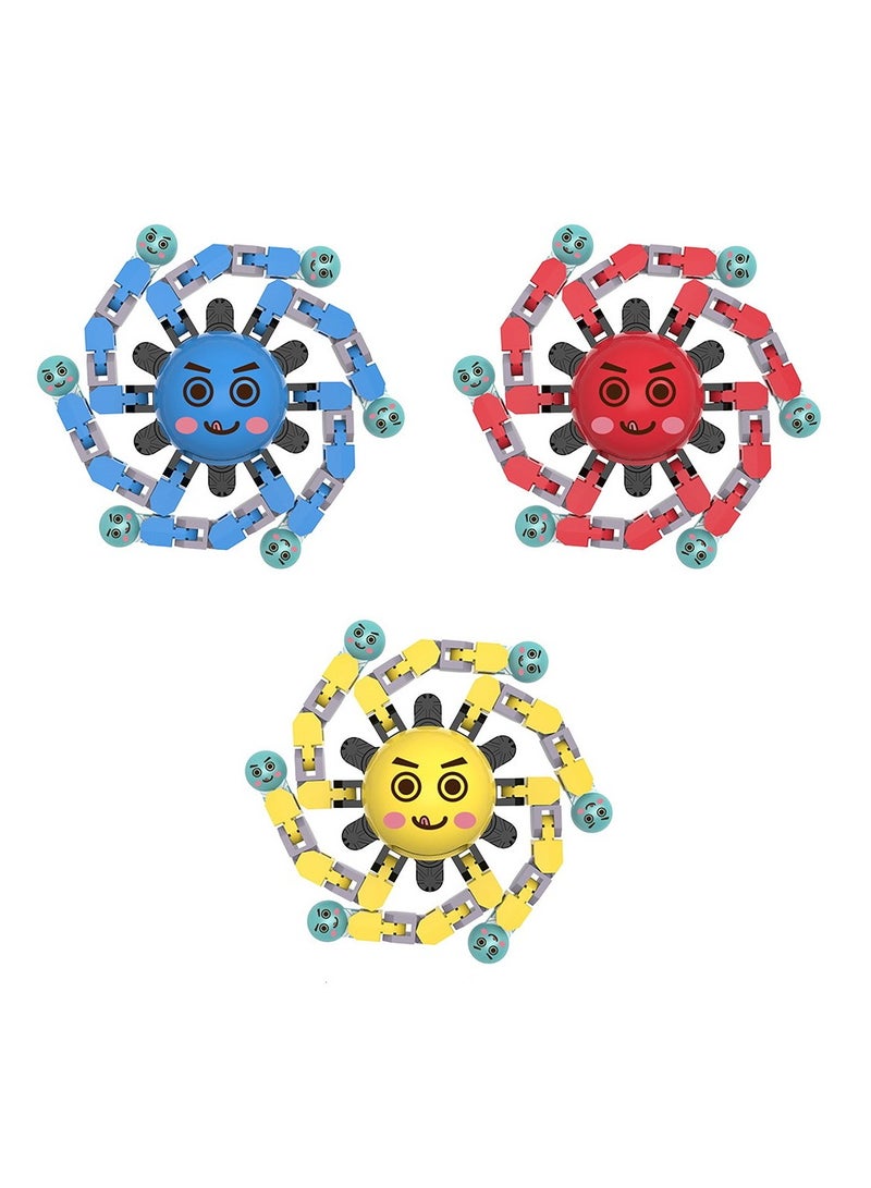 RATSAW Transformable Finger Spinner and Robot Toy Set  Luminous Sensory Stress Relief 3pcs - Image 1
