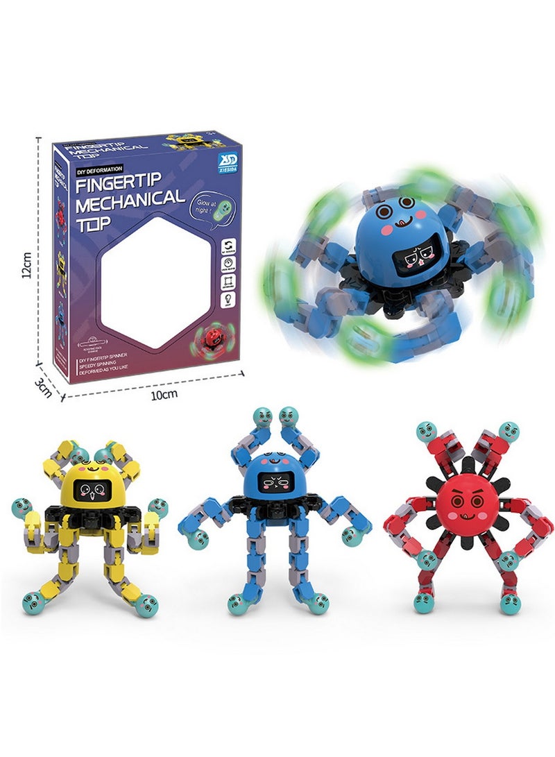 RATSAW Transformable Finger Spinner and Robot Toy Set  Luminous Sensory Stress Relief 3pcs - Image 2
