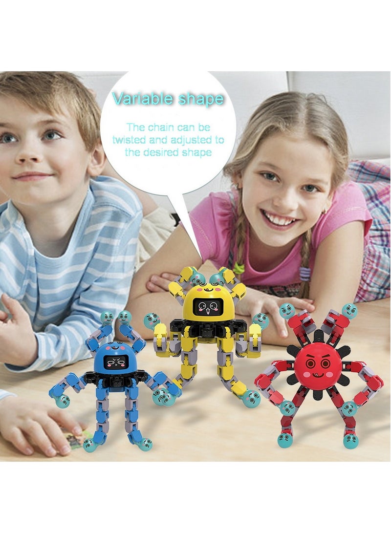 RATSAW Transformable Finger Spinner and Robot Toy Set  Luminous Sensory Stress Relief 3pcs - Image 5