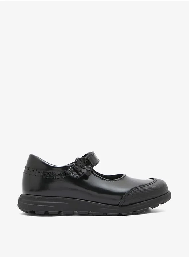 بابلوسكي Girls Leather School Shoes with Hook and Loop Closure