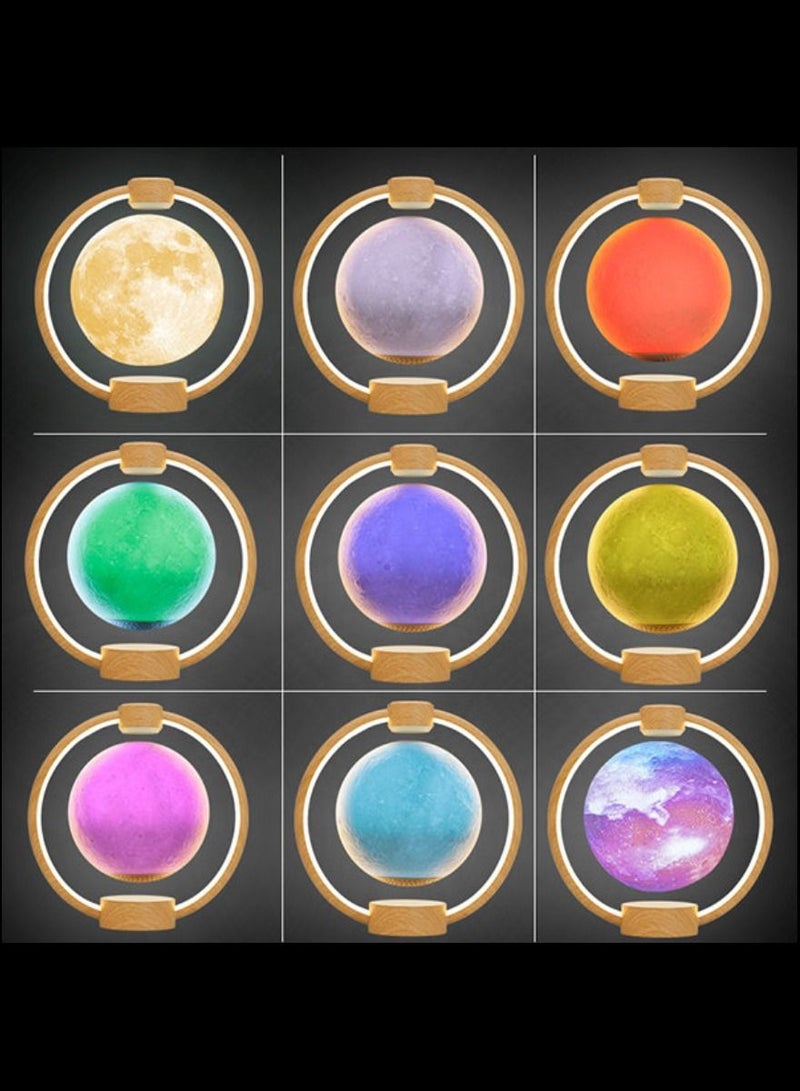 DIGI CORE 360 Spinning RGB Light Magnetic Levitation Floating Starry Moon Lamp Light With Remote Control And Bluetooth Speaker For Bed Room Decoration And Side Table Lamp - Image 2