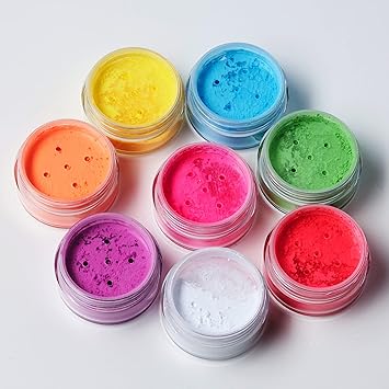 Moon Glow Neon UV Pigment Shakers by Moon Glow Set of 8 colours Cosmetic Bright Neon Powder Eye Shadow Makeup for Face Eyes Body - Image 5