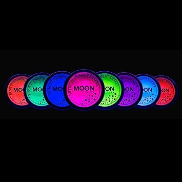 Moon Glow Neon UV Pigment Shakers by Moon Glow Set of 8 colours Cosmetic Bright Neon Powder Eye Shadow Makeup for Face Eyes Body - Image 2