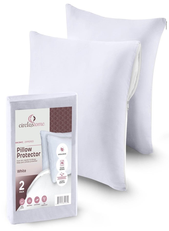 CIRCLESHOME Throw Pillow Protectors - 100% Cotton Breathable Pillowcases - 24 X 24 Square Pillowcases - Protects Pillows from Dirt, Dust and Debris (Square Pillow - 2 Pack- 24x24) - Image 2