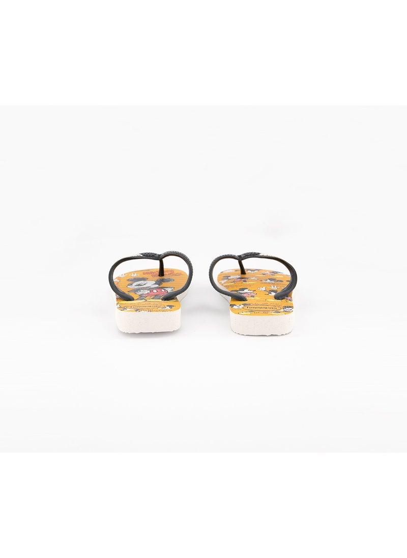 havaianas Kids Disney Stylish Slipper, White and Black and Yellow  - Image 2