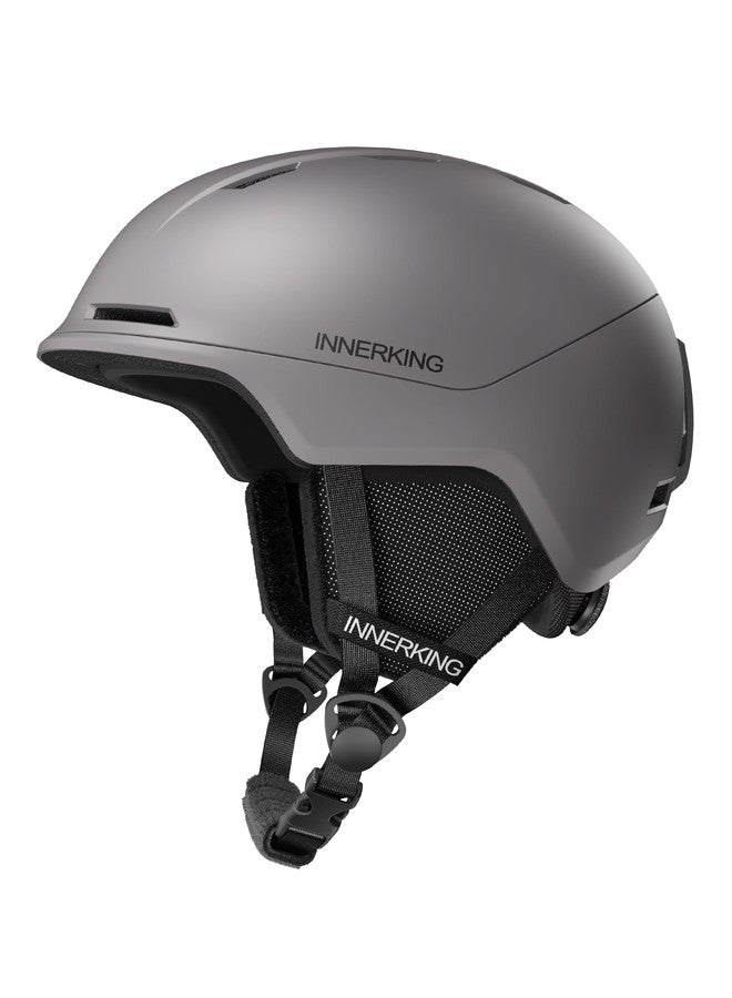 InnerKing Ski Helmet, Lightweight Adult Snowboard Helmet with Sturdy PC Shell & Shock-Absorbing EPS Foam & Soft Lining, Adjustable Snow Sport Helmets 10 Vents Men/Women/Youth - Grey - Image 1