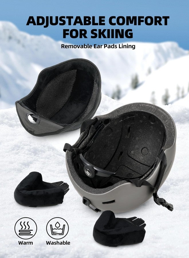 InnerKing Ski Helmet, Lightweight Adult Snowboard Helmet with Sturdy PC Shell & Shock-Absorbing EPS Foam & Soft Lining, Adjustable Snow Sport Helmets 10 Vents Men/Women/Youth - Grey - Image 5