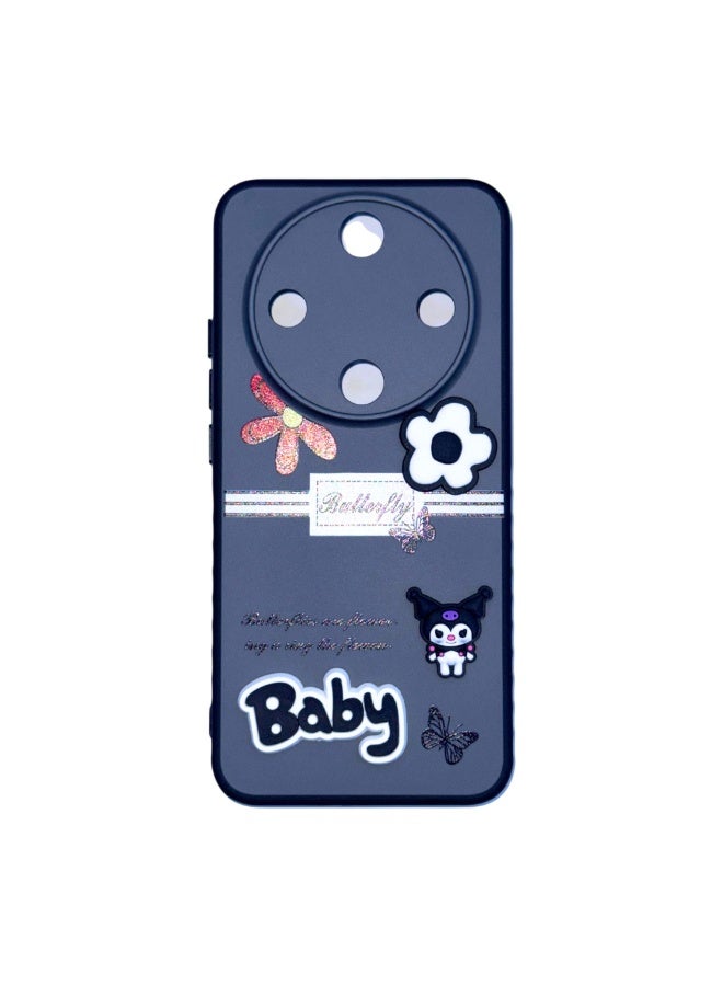 Cartoon Characters Phone Case with Camera Protection for Honor X9d, Black - Image 1