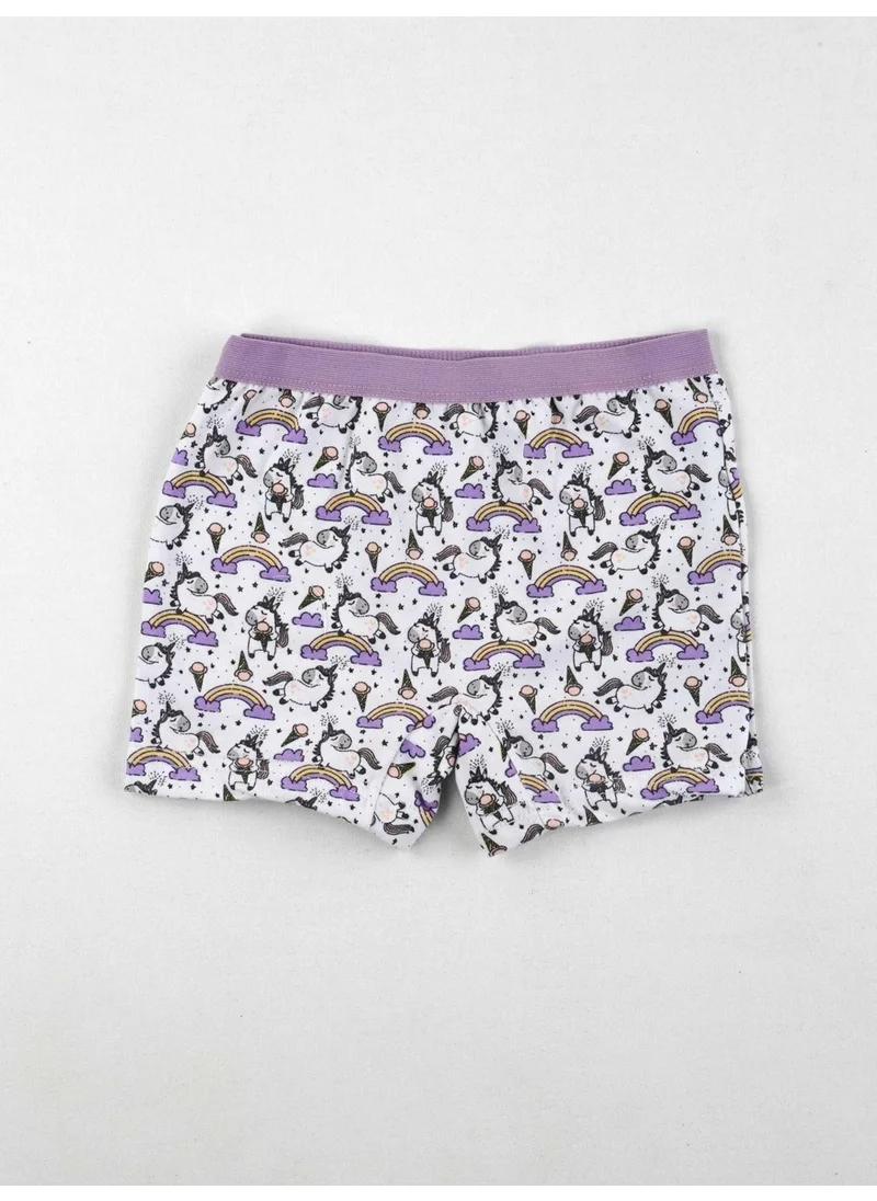 Gümüş Silver Girl Patterned Lycra Boxer 3072 - 6 Pieces