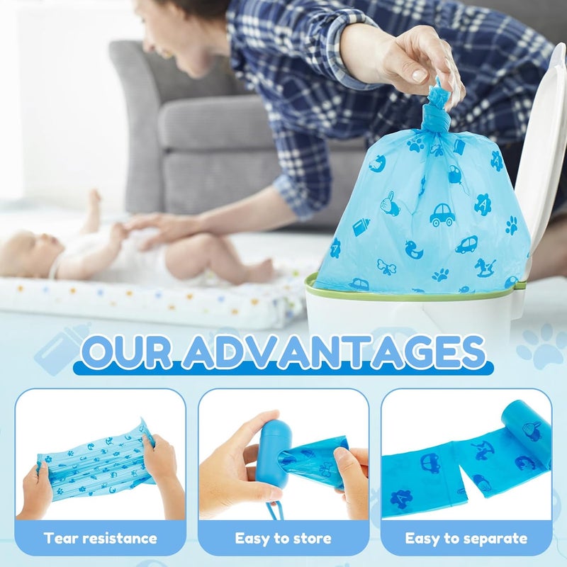 windforgecraft Diaper Bags Disposable for Baby Diaper Bag Dispenser Set Waste Bags with Dispenser Baby Diaper Disposal Bags Diaper Trash Bags Convenient and Quick Diaper Disposal Helpful Baby Item (shape 2) - Image 4