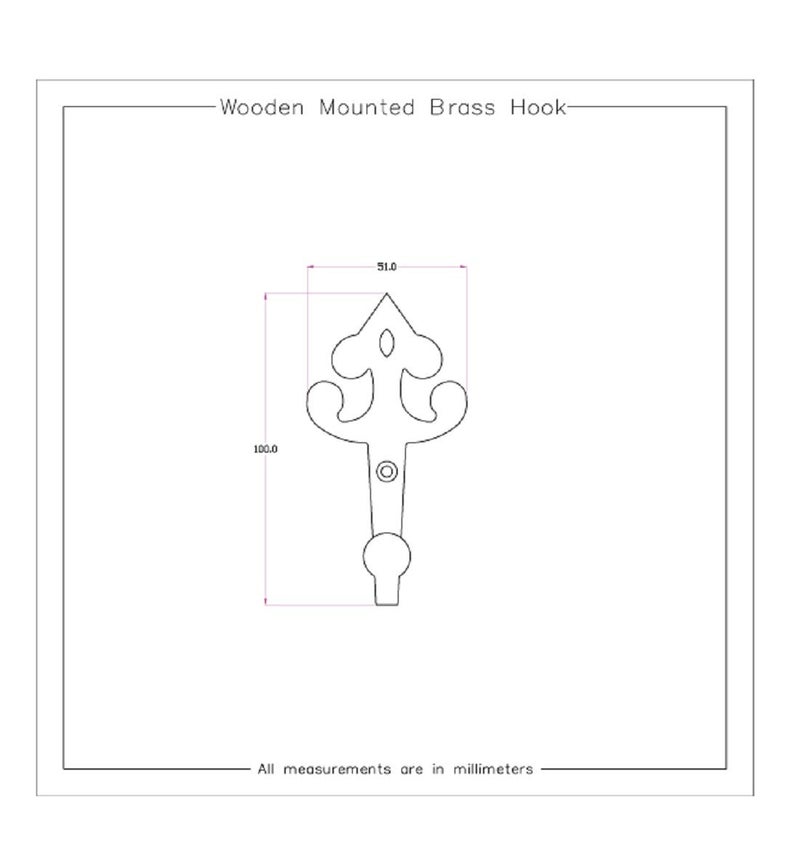 HOBKNOBS (Set of 2 MI Wall/Wooden Mounted Brass 94mm(H) Hook Hanger - Black. - Image 3