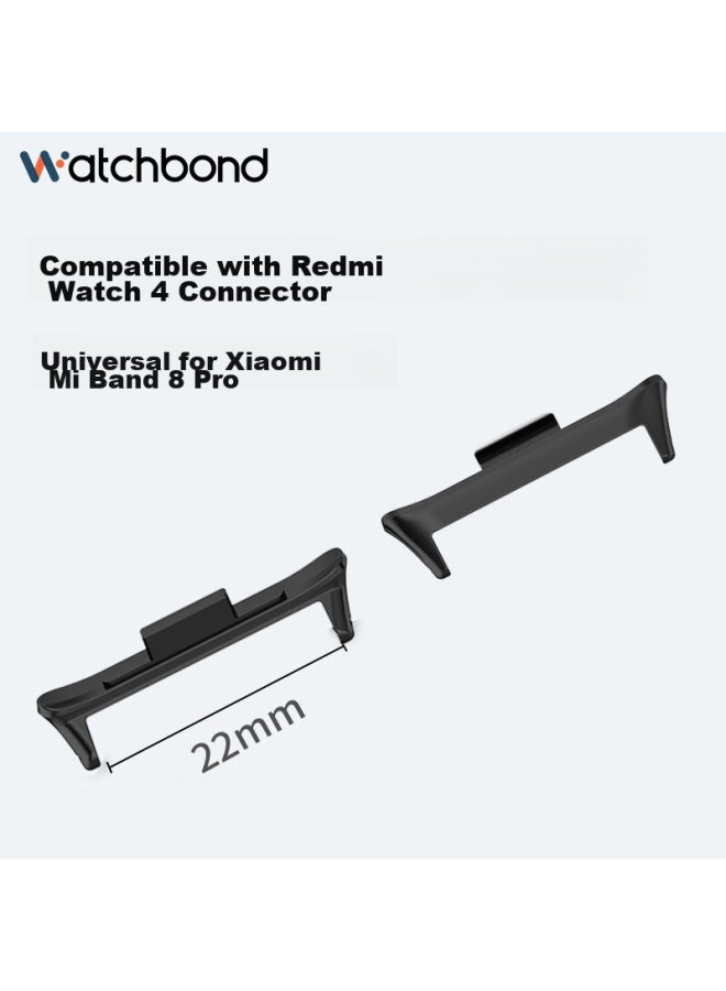 Watchbond Compatible With Xiaomi Watch 4 Connector, Universal Connector For Xiaomi Band 8 Pro, 22mm Metal Adapter, Quick-release Buckle, Universal Stainless Steel Head, Replacement Accessories - Image 1