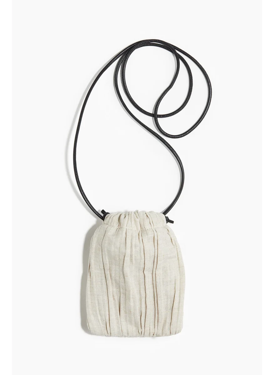 اتش اند ام Linen-Blend Drawstring Phone Bag