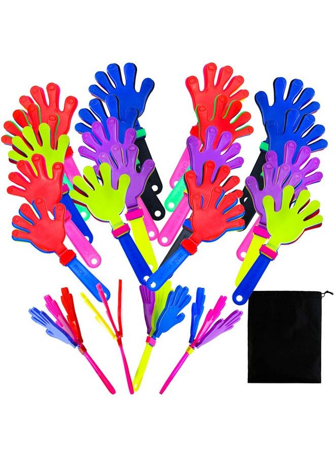Resinta 24 Pieces Hand Clappers Plastic Noisemaker Noise Makers With Drawstring Bag For Fiesta Party Birthday Favors 7.5 Inch - Image 3