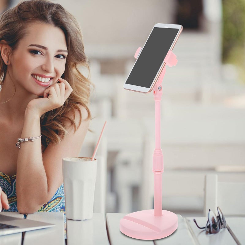 Adjustable Telescopic Desktop Phone Stand Foldable Portable Mobile Mount Pink - Image 5