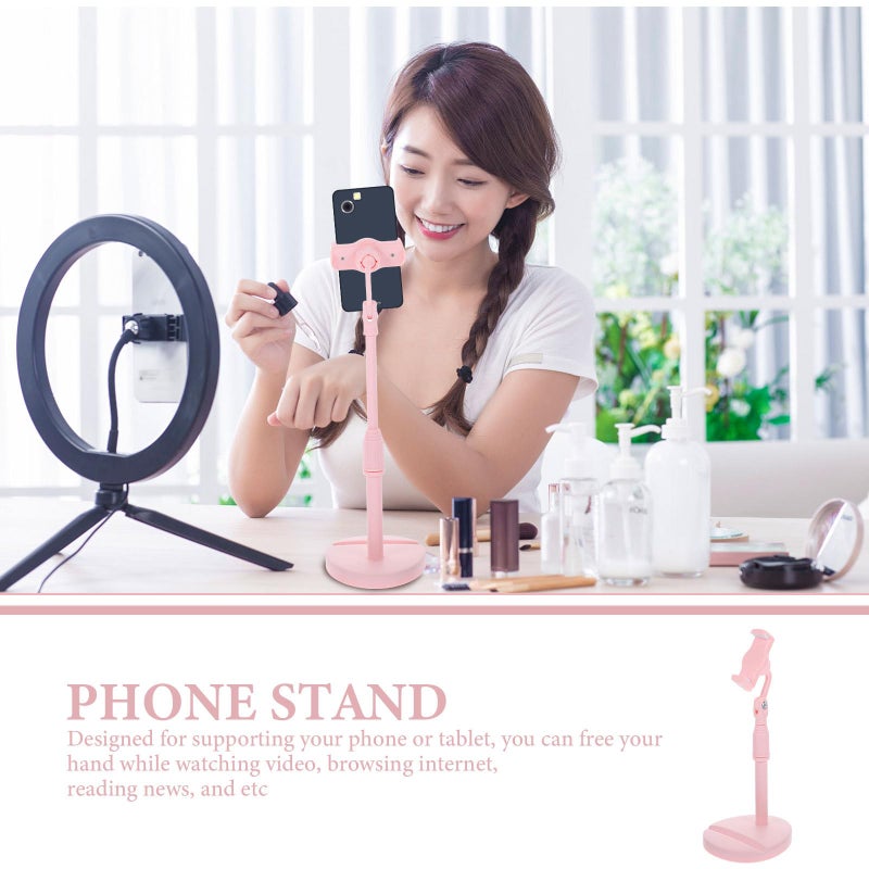 Adjustable Telescopic Desktop Phone Stand Foldable Portable Mobile Mount Pink - Image 4