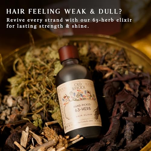Old School Rituals 63-Herb Hair Oil Elixir | With Coconut, Bhringraj, Hibiscus, Amla & Vetiver | Strengthens Roots, Reduces Hair Fall, Promotes Growth | Natural & Clean Beauty Formula – 100ml - Image 2
