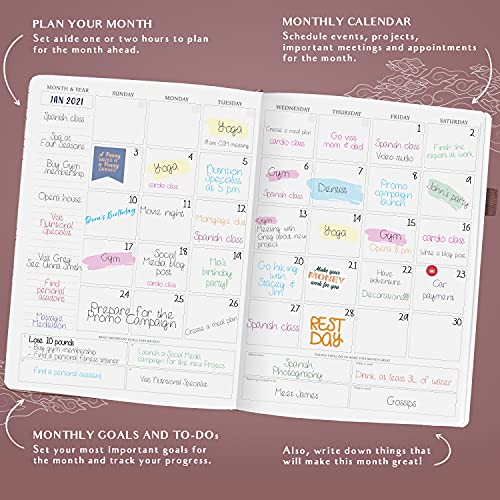 Legend Planner PRO Hourly Schedule - Weekly & Daily Organizer with Time Slots. Appointment Book Journal for Work & Personal, A4 (Rose Gold) - Image 4