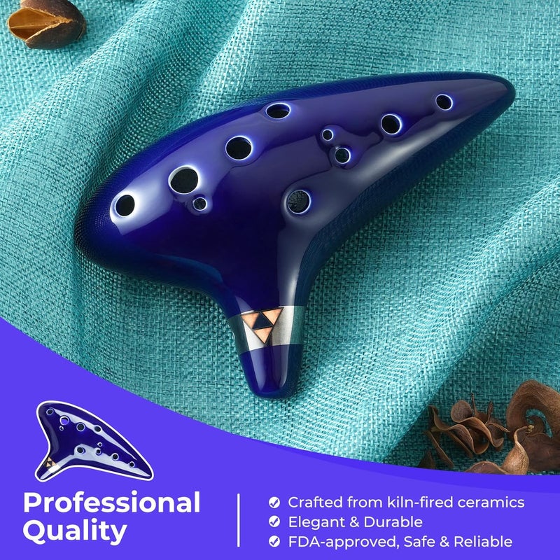 Ohuhu Zelda Ocarina with Song Book - 12 Hole Alto C Ceramic Ocarina for Zelda Fans - Image 4