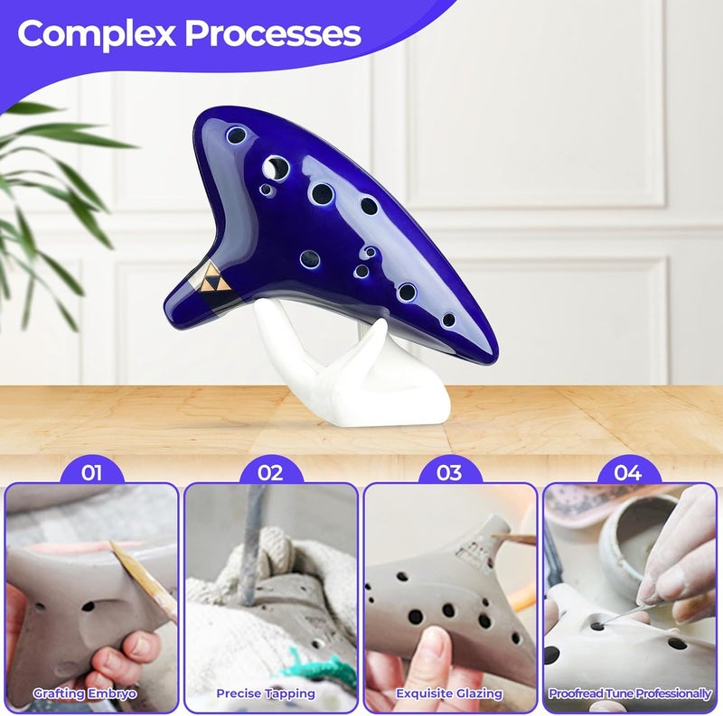 Ohuhu Zelda Ocarina with Song Book - 12 Hole Alto C Ceramic Ocarina for Zelda Fans - Image 5