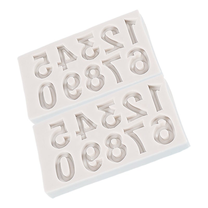 2pcs Silicone Number 0-9 Cake Molds Silicone Baking Molds Number Cookie Molds - Image 1