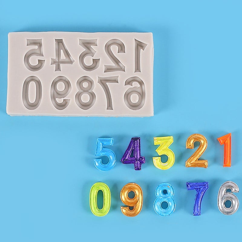 2pcs Silicone Number 0-9 Cake Molds Silicone Baking Molds Number Cookie Molds - Image 2