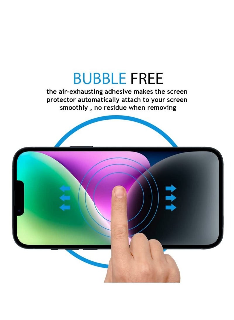 BORTONY Screen Protector For 14/13/13 Pro [6.1 Inch] Compatible with iPhone 14/13/13 Pro Full Coverage 9D Tempered Glass Film For Apple iPhone 14/13/13 Pro Clear/Black - Image 2