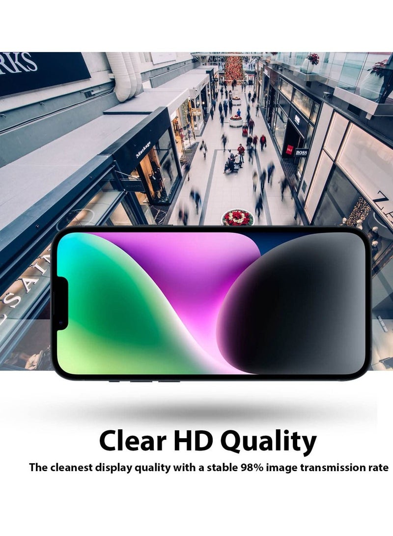 BORTONY Screen Protector For 14/13/13 Pro [6.1 Inch] Compatible with iPhone 14/13/13 Pro Full Coverage 9D Tempered Glass Film For Apple iPhone 14/13/13 Pro Clear/Black - Image 4