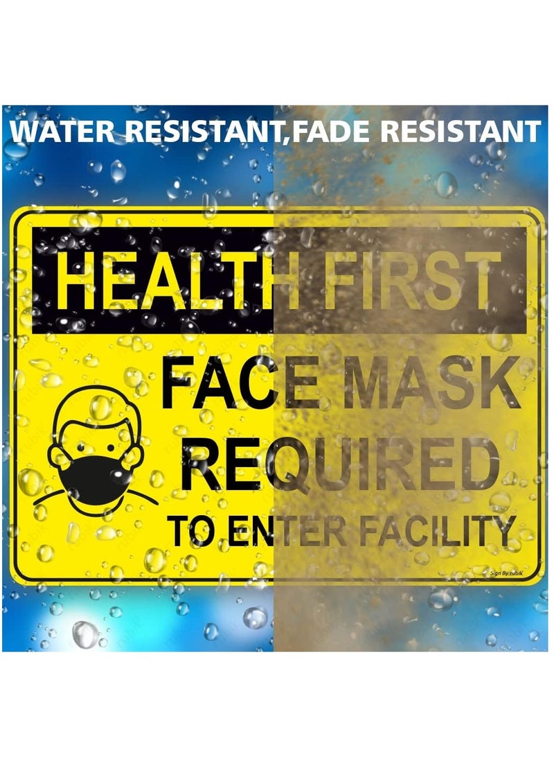 Rubik Large Health First Face Mask Required To Enter Facility Self Adhesive Sticker 30x21cm, Reflective Removable Wear A Face Mask Sign for Shop Restaurant School Office (2pcs)  - Image 3