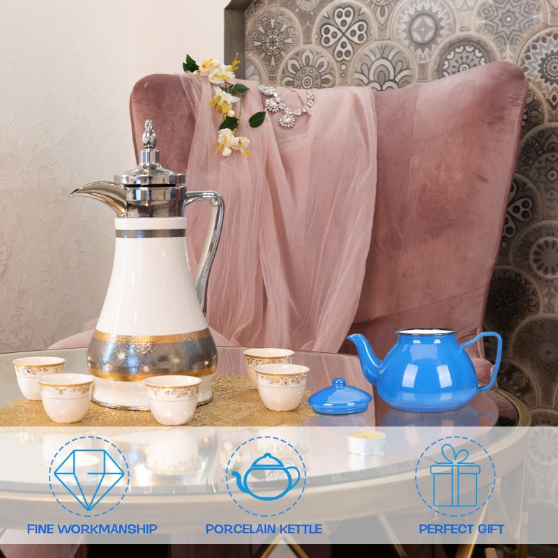 📦 إبريق شاي مينا بمقبض مريح للاستخدام المنزلي مثالي للحفلات والتجمعات - Image 5