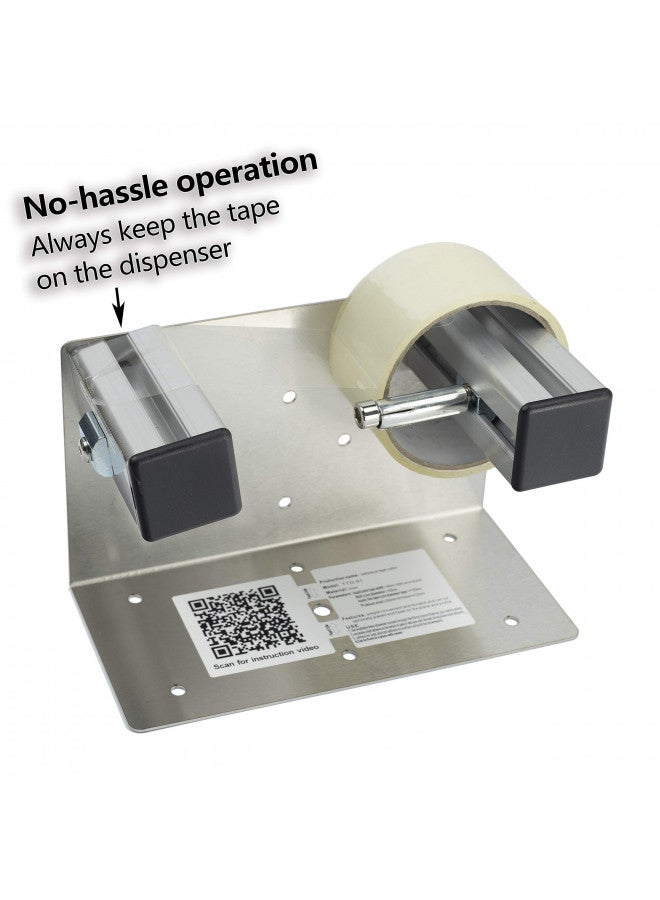 LDS Industry 2''/3'' Desktop Table Top/Wall Mounted Tape and Label Dispenser, Large Desktop Tape Dispenser, Stainless Steel Frame with Sucktion Cup Sucker TTD-01 - Image 3