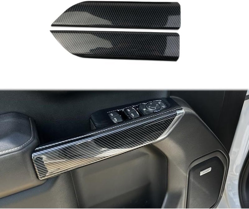 Fewshaw Carbon Fiber Inner Door Handrail Handle Cover Trim for 2019-2023 Chevy Silverado 1500/GMC Sierra 1500 - Image 1
