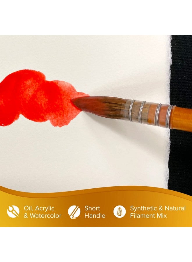 Silver Brush Limited Silver Brush Limited 2025S Golden Natural Quill Brush for Watercolor, Oil, and Acrylic, Size Small, Short Handle - Image 3