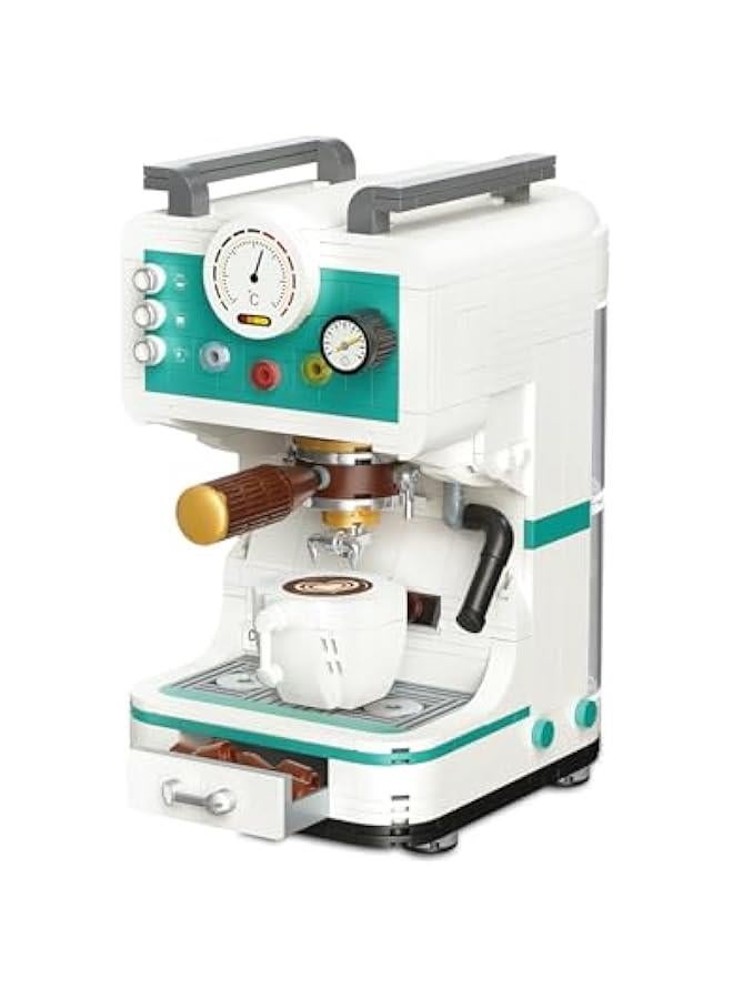 Coffee Machine Model Building Blocks Set, Coffee Bean Grinder Machine Toy Set Home Decoration Collection, Nice Gift with Beautiful Gift Box for Building Blocks Lover  - Image 1