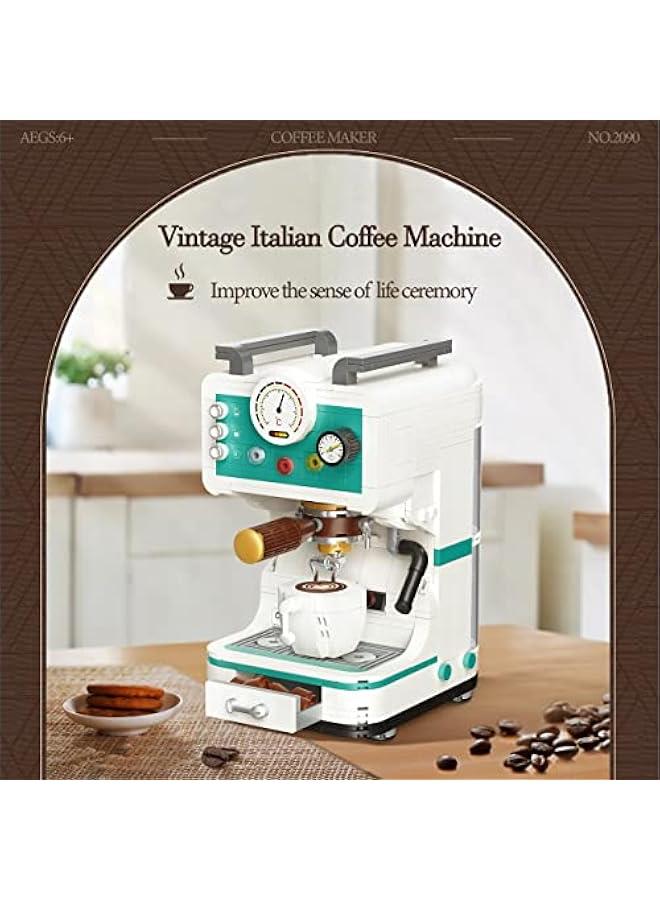 Coffee Machine Model Building Blocks Set, Coffee Bean Grinder Machine Toy Set Home Decoration Collection, Nice Gift with Beautiful Gift Box for Building Blocks Lover  - Image 2