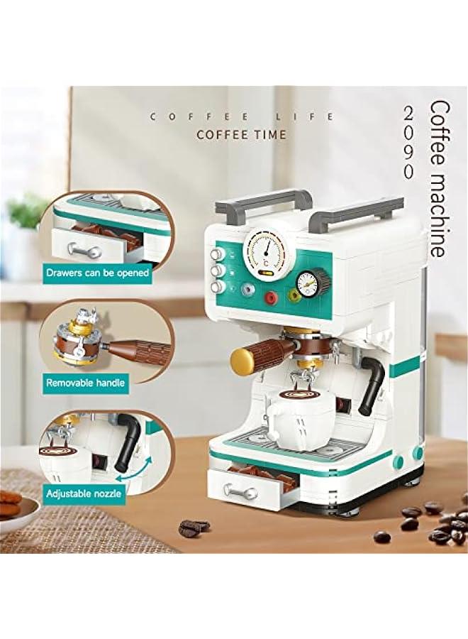 Coffee Machine Model Building Blocks Set, Coffee Bean Grinder Machine Toy Set Home Decoration Collection, Nice Gift with Beautiful Gift Box for Building Blocks Lover  - Image 3