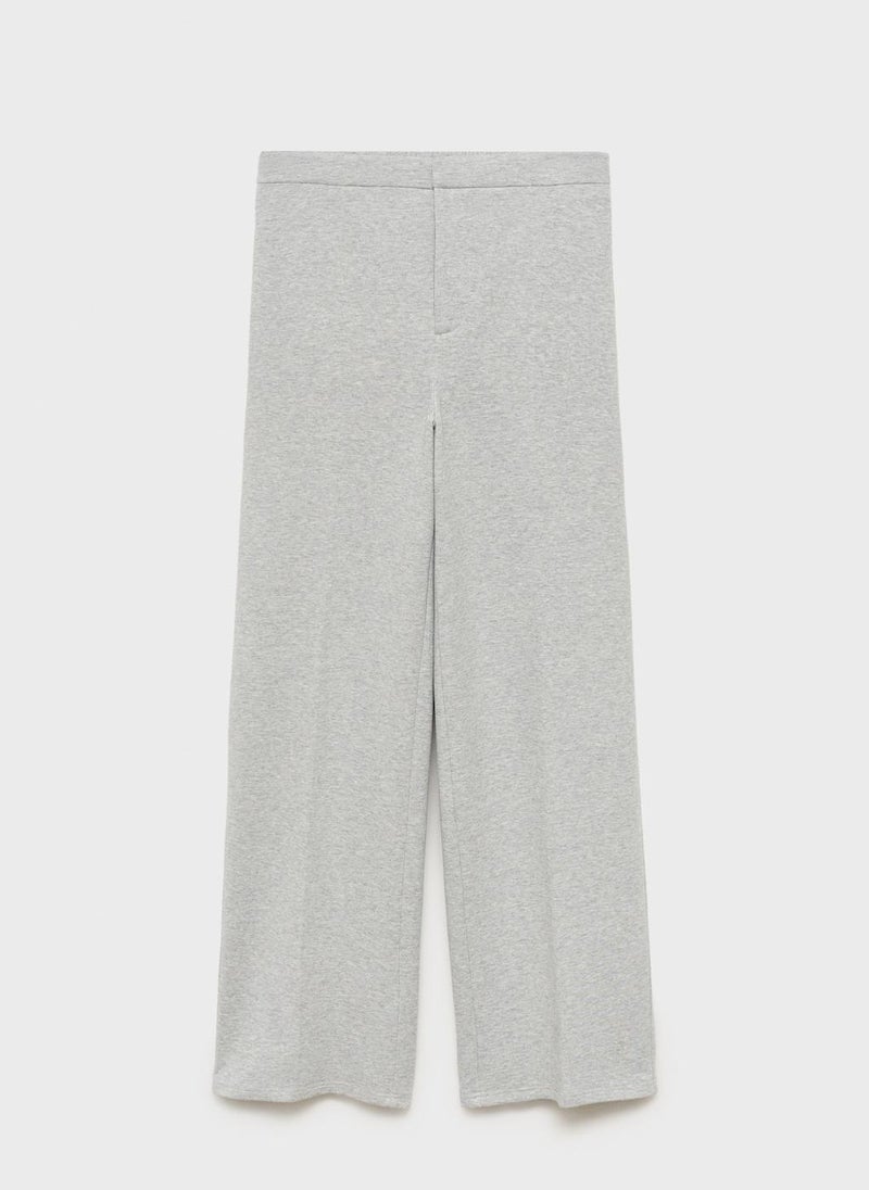 بنطلون مستقيم بخصر مطاطي