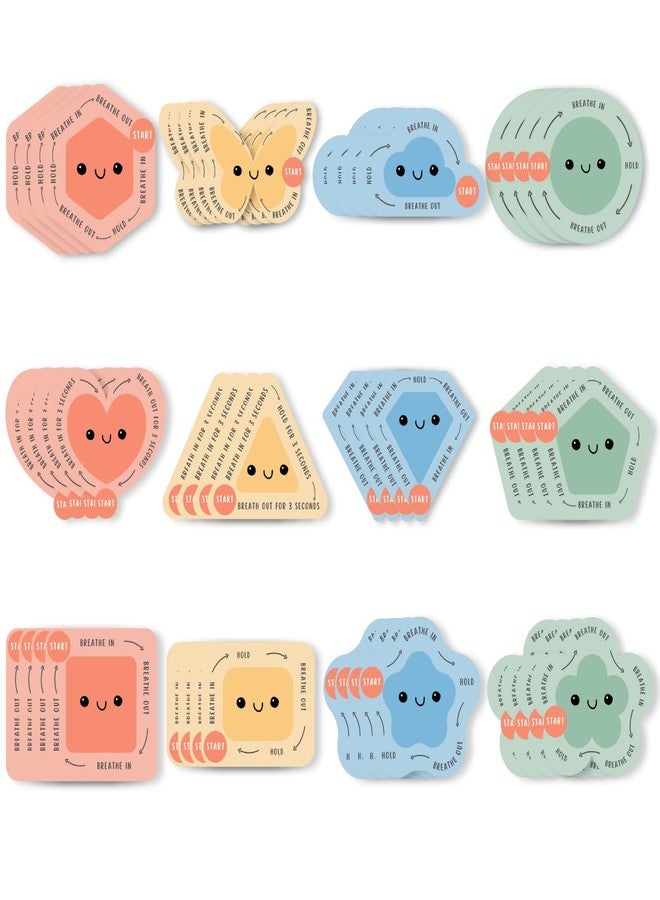 Corbekel 48 Pcs Anxiety Sensory Stickers in 2 Different Texture, Breathing Feature Calm Strips for School Counselor Supplies, Cute Fidget Calming Stickers for Kids, Teens & Adults - Image 1