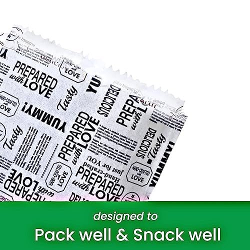 Inditradition Multipurpose Food Wrapping Paper Envelopes, Snack Bags | Pack of 100, White with News Print (Small, 5x8") - Image 4