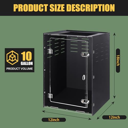 maiyuolg Reptile Tank 12x12x18 Terrarium PVC Reptile Enclosure for Gecko Snake and Lizard Compact TreeDwelling Terrarium for Small Pets - Image 3