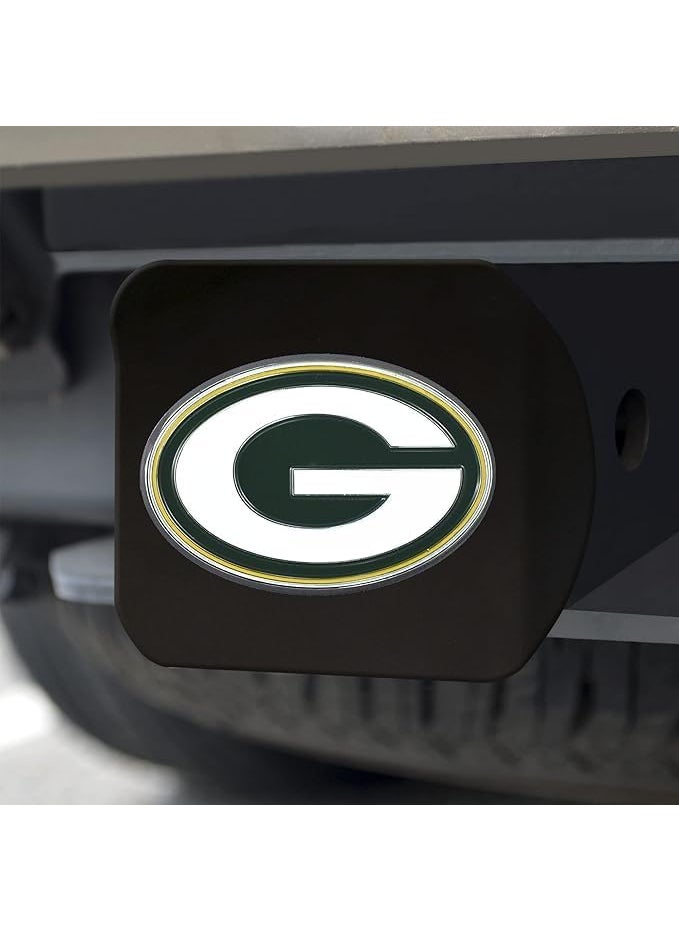 FANMATS Green Bay Packers NFL Black Metal Hitch Cover with 3D Colored Team Logo by FANMATS  Unique Round Molded Design  Easy Installation on Truck SUV Car  Ideal Gift for Die Hard Football Fan  - Image 3