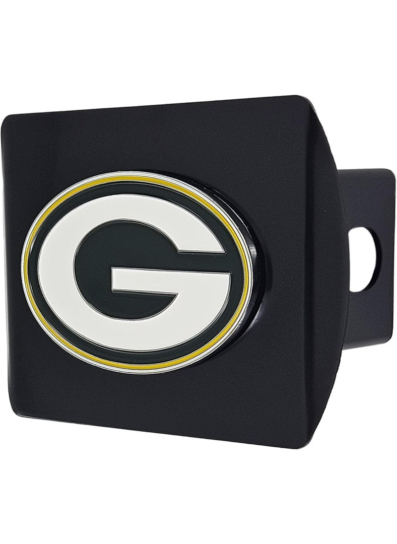FANMATS Green Bay Packers NFL Black Metal Hitch Cover with 3D Colored Team Logo by FANMATS  Unique Round Molded Design  Easy Installation on Truck SUV Car  Ideal Gift for Die Hard Football Fan  - Image 1