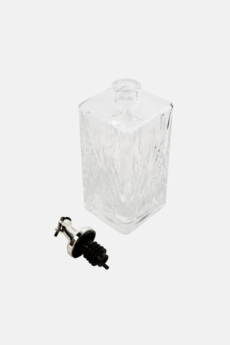 Bath Bliss Textured Glass Mouth Wash Bottle 500 ml, Transparent  - Image 3