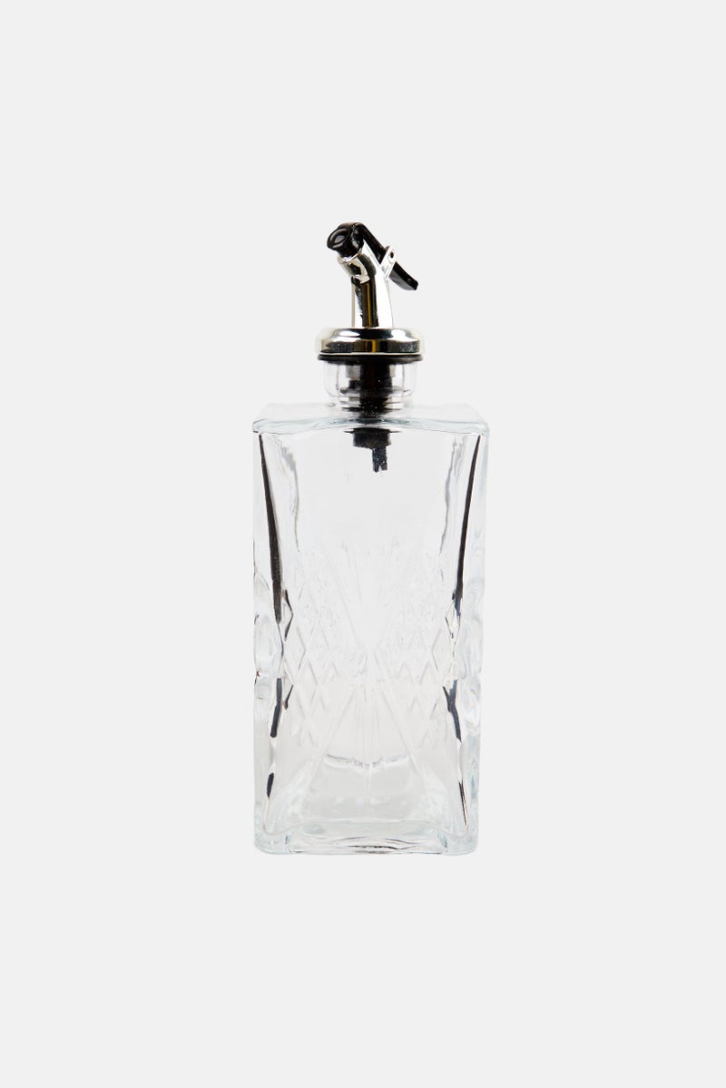 Bath Bliss Textured Glass Mouth Wash Bottle 500 ml, Transparent  - Image 1