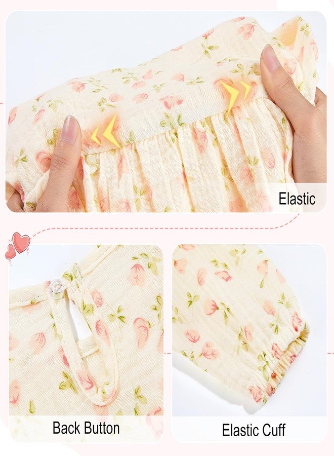 Beinou Toddler Fall Dress for Girls Long Sleeve Dress Baby Girls' Cotton Dresses Casual Spring Fall Outfits for Toddler, Beige, 3-4T - Image 3