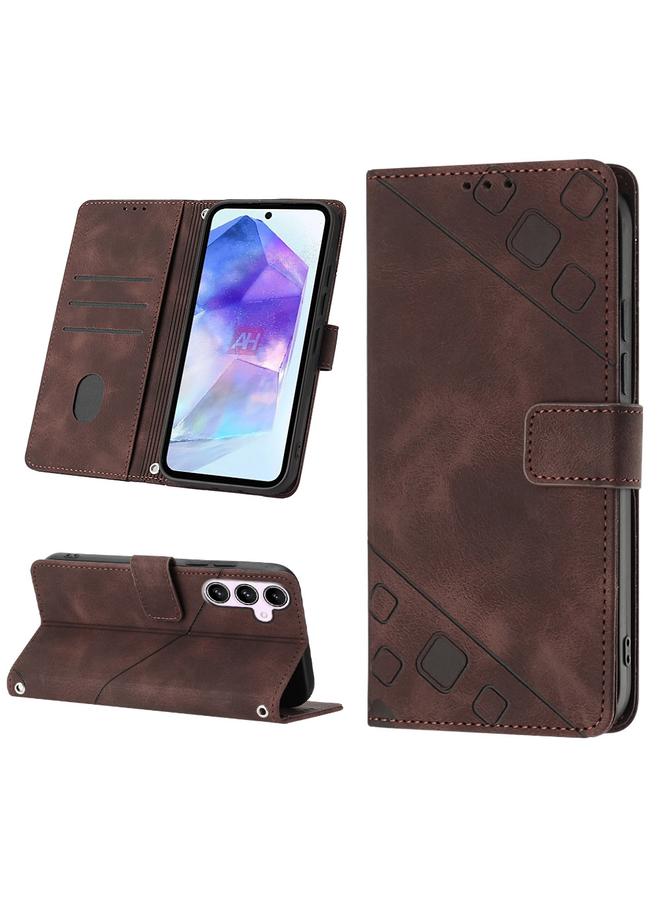 Zaboon Case For For Samsung Galaxy A55 Skin-feel Embossed Leather Phone Case - Image 1
