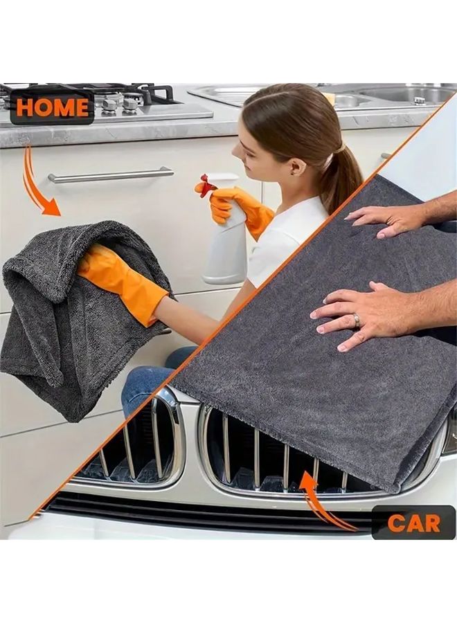 Reusable Grey Microfiber Cleaning Cloth Super Absorbent Shower Tile Wet Wipes 15 75x23 62 Inch - Image 2