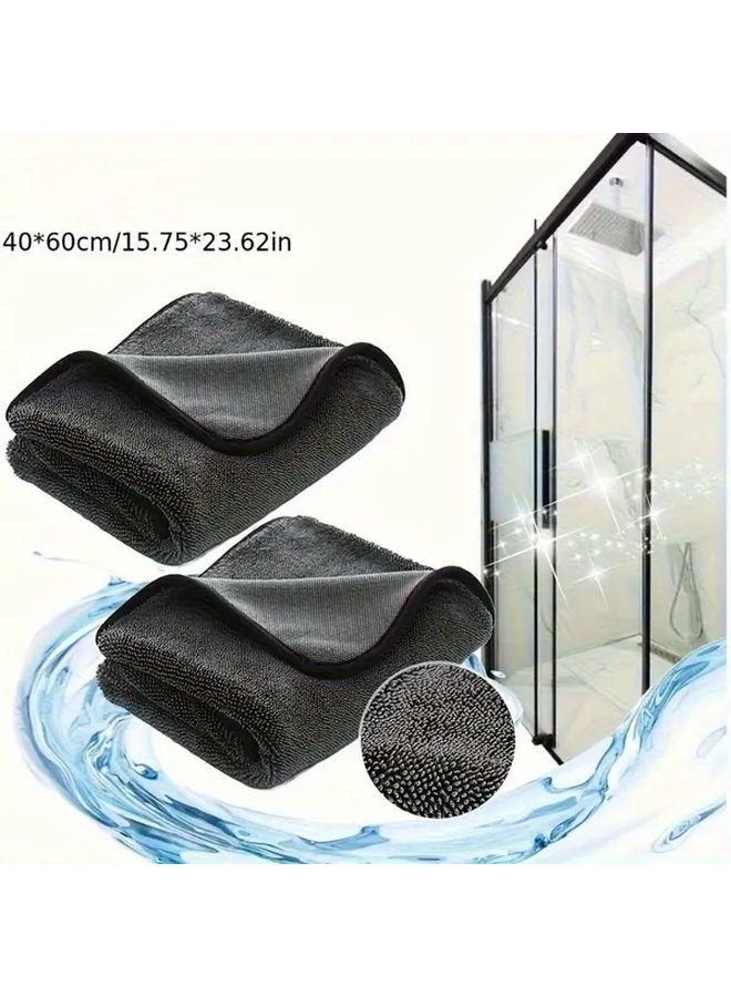Reusable Grey Microfiber Cleaning Cloth Super Absorbent Shower Tile Wet Wipes 15 75x23 62 Inch - Image 4